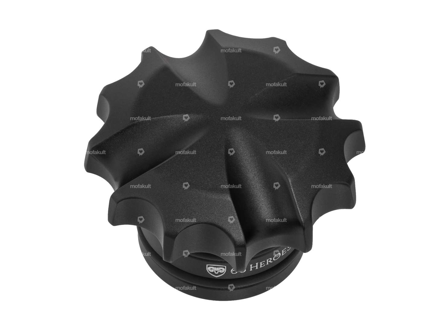 66HEROES Cappello da serbatoio "Croce di Ferro" in alluminio nero | Zündapp Belmondo Carousel Image 1