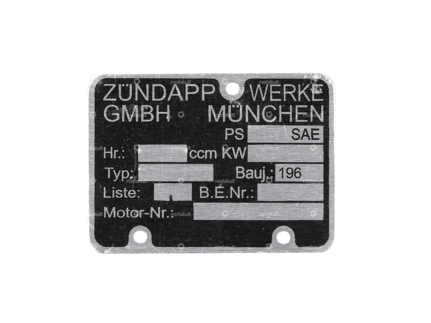 Plaque de moteur années 60 | Zündapp Carousel Image 1