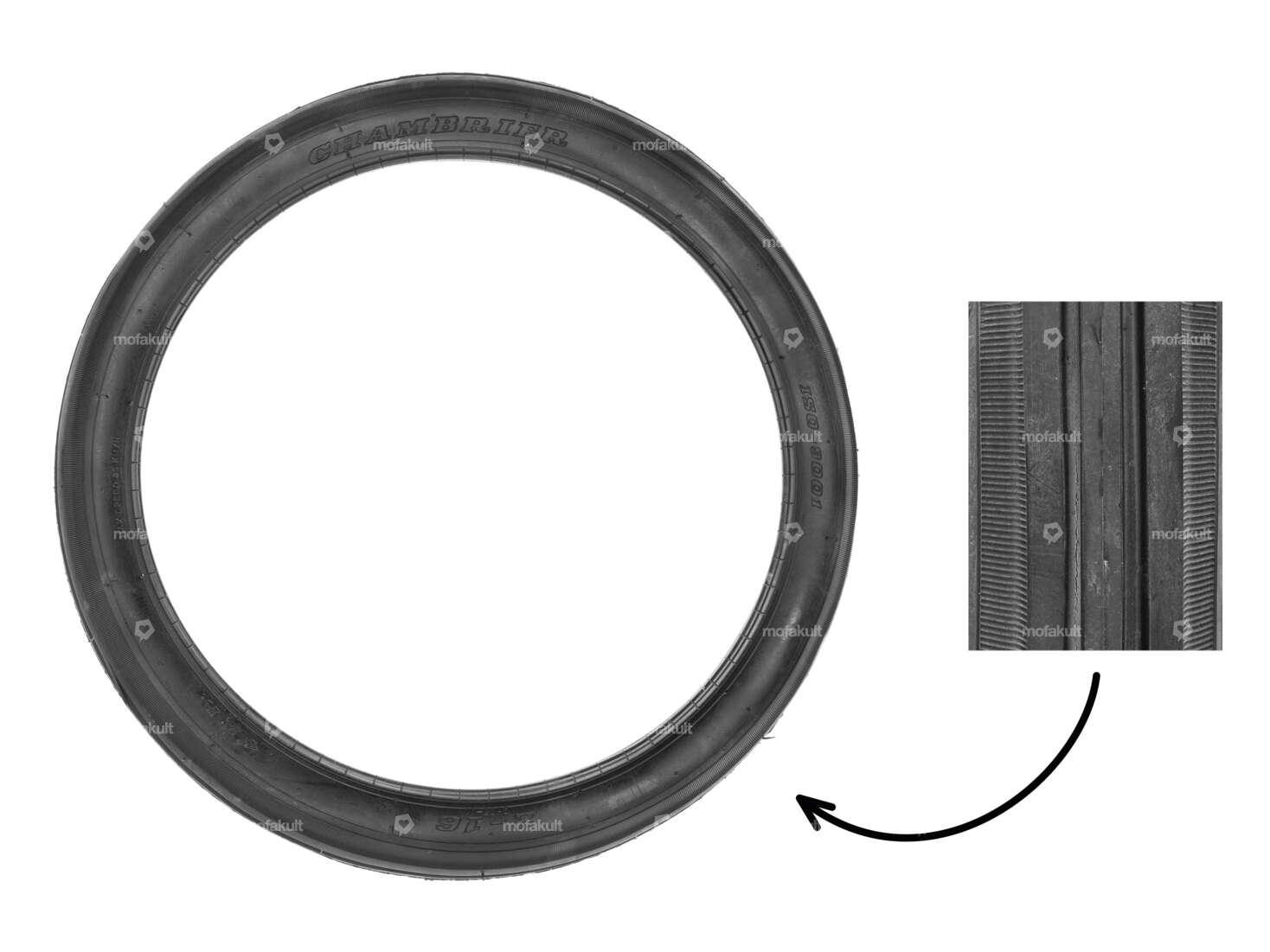 Fortune 2.00 x 16" tires CH06 4 P.R. friction rollers | Solex Carousel Image 1