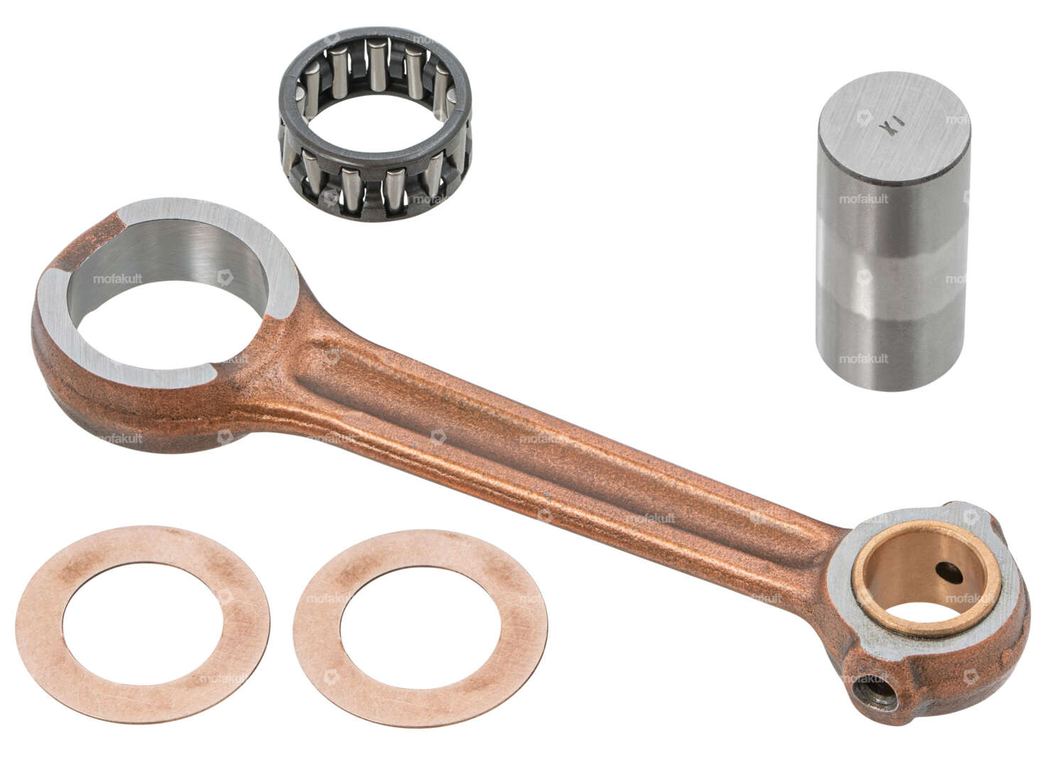 Mazzucchelli connecting rod with bronze bushing axe 12 mm | Piaggio Ciao, SI, Bravo, Boxer Carousel Image 1