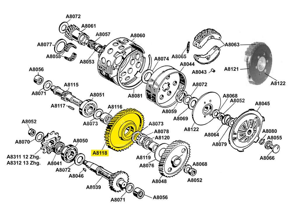 Ruota dentata 1° ingranaggio originale | Beta 521 (A8118) Carousel Image 3