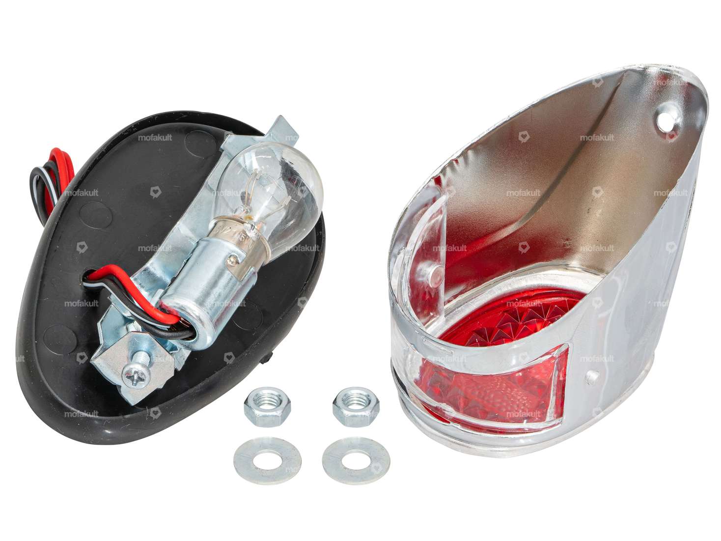 GPO rear light Classic chrome with base Carousel Image 3