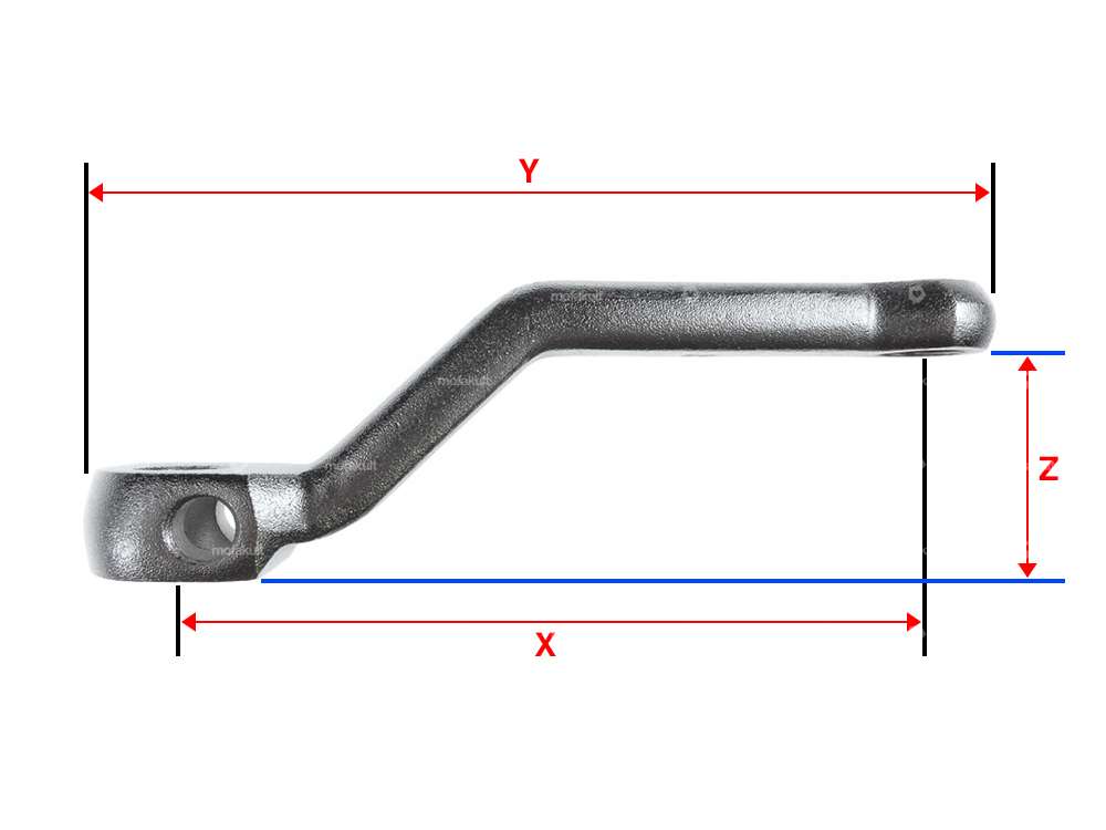 GPO Tretkurbel links Chrom 157 mm stark gekröpft, eckig Carousel Image 3