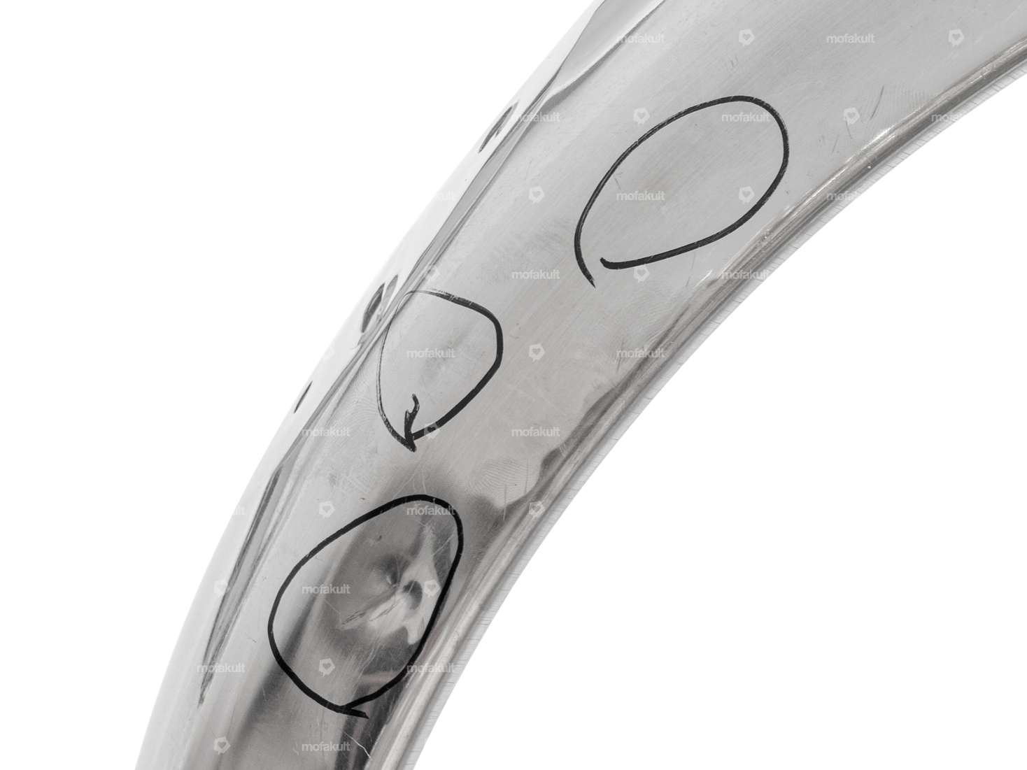 Parafango posteriore (con ammaccature) Inox NOS | Puch X30 NS, NL, NG-2AH, N-2AH, Sprinter Carousel Image 7