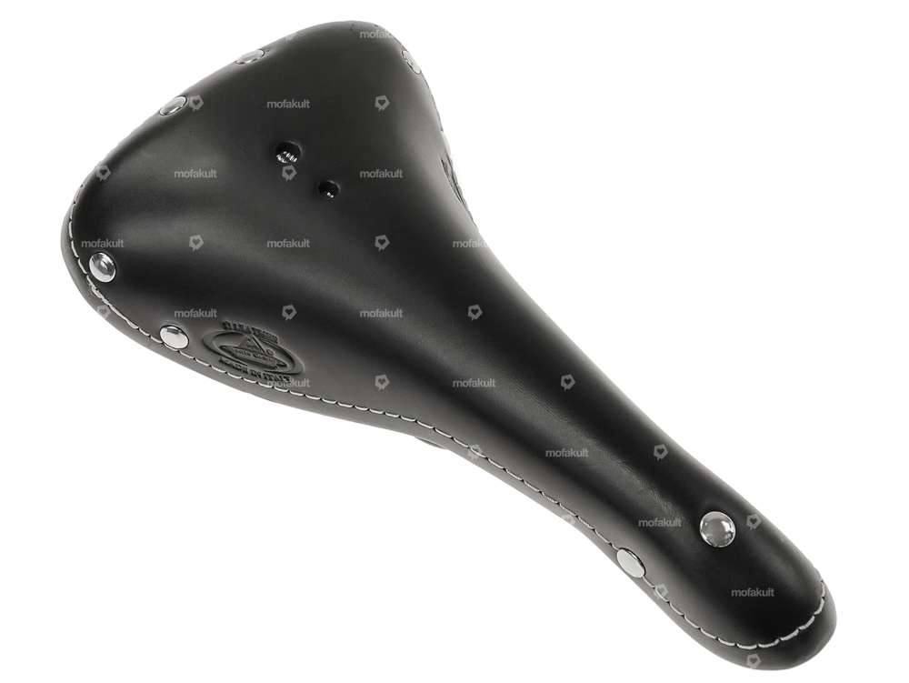 Selle cuir vintage noir Carousel Image 3