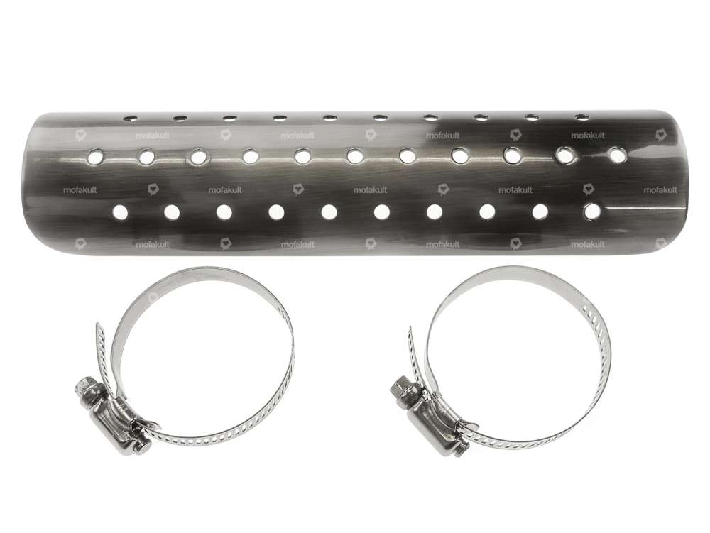 Tôle de chaleur d'échappement trous acier brossé (230 mm) Carousel Image 1