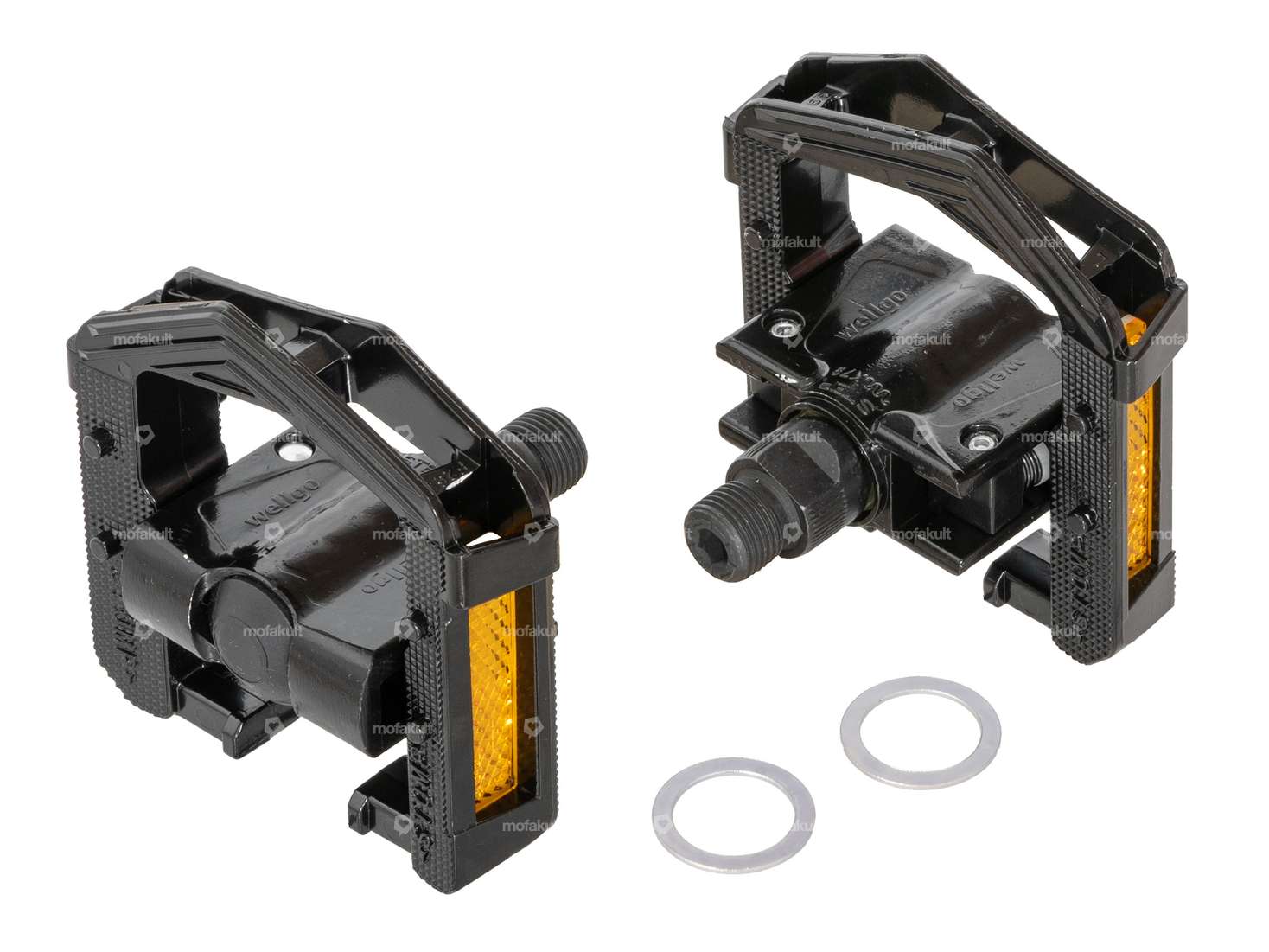 pedali wellgo pieghevoli in alluminio nero Carousel Image 1