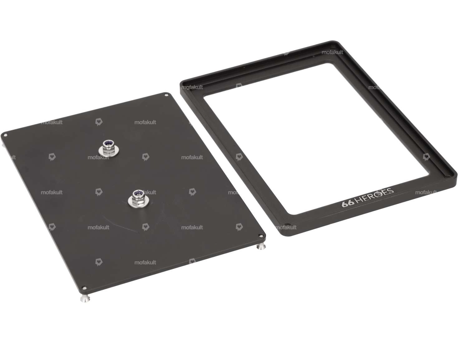 66HEROES Cornice porta numero personalizzata "mofakult" nero / nero (versione CH) Carousel Image 2
