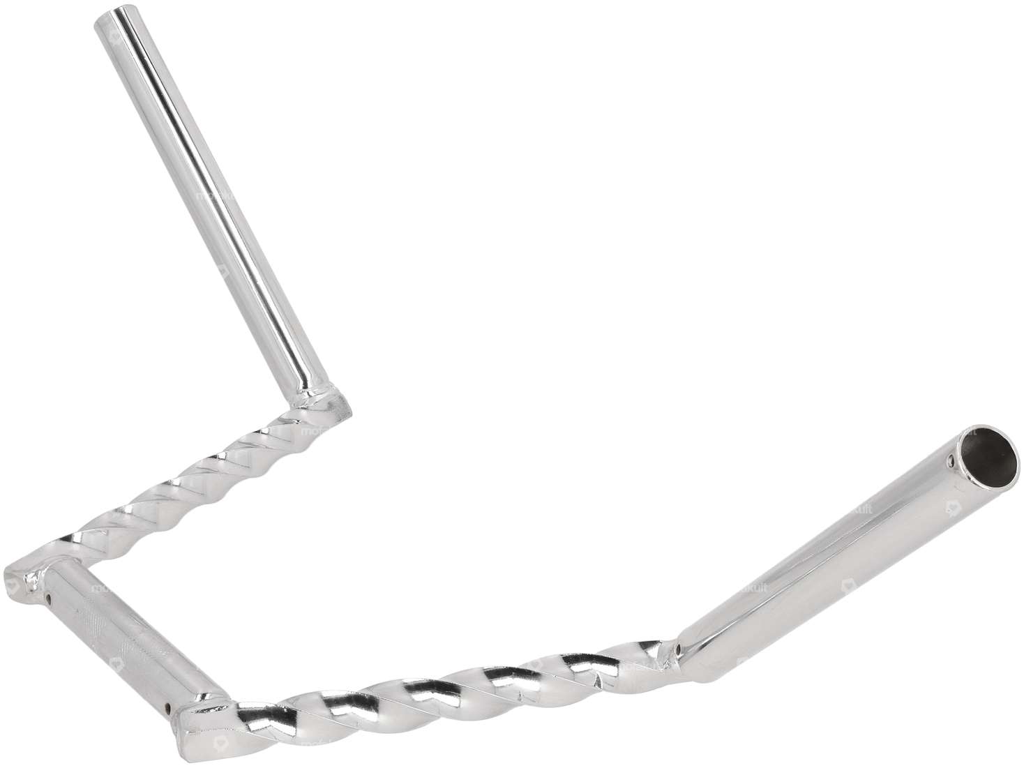 Guidon plaque de fourche 20 cm tourné chrome Carousel Image 2