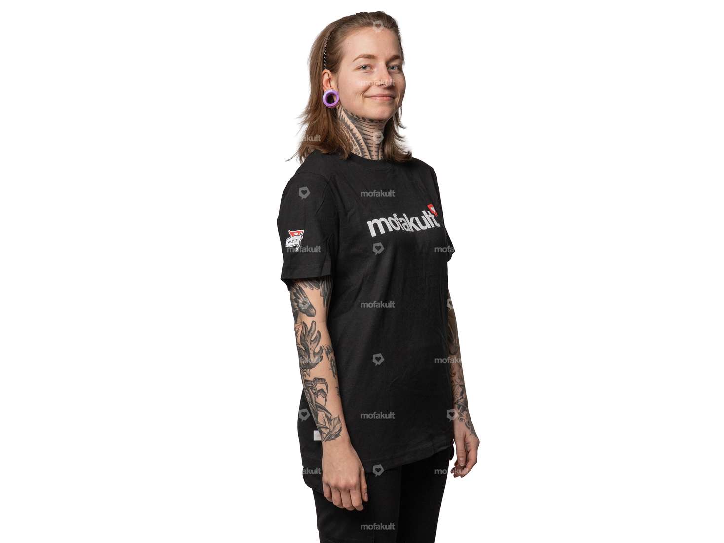 mk-Merch T-shirt "cœur" noir Carousel Image 4