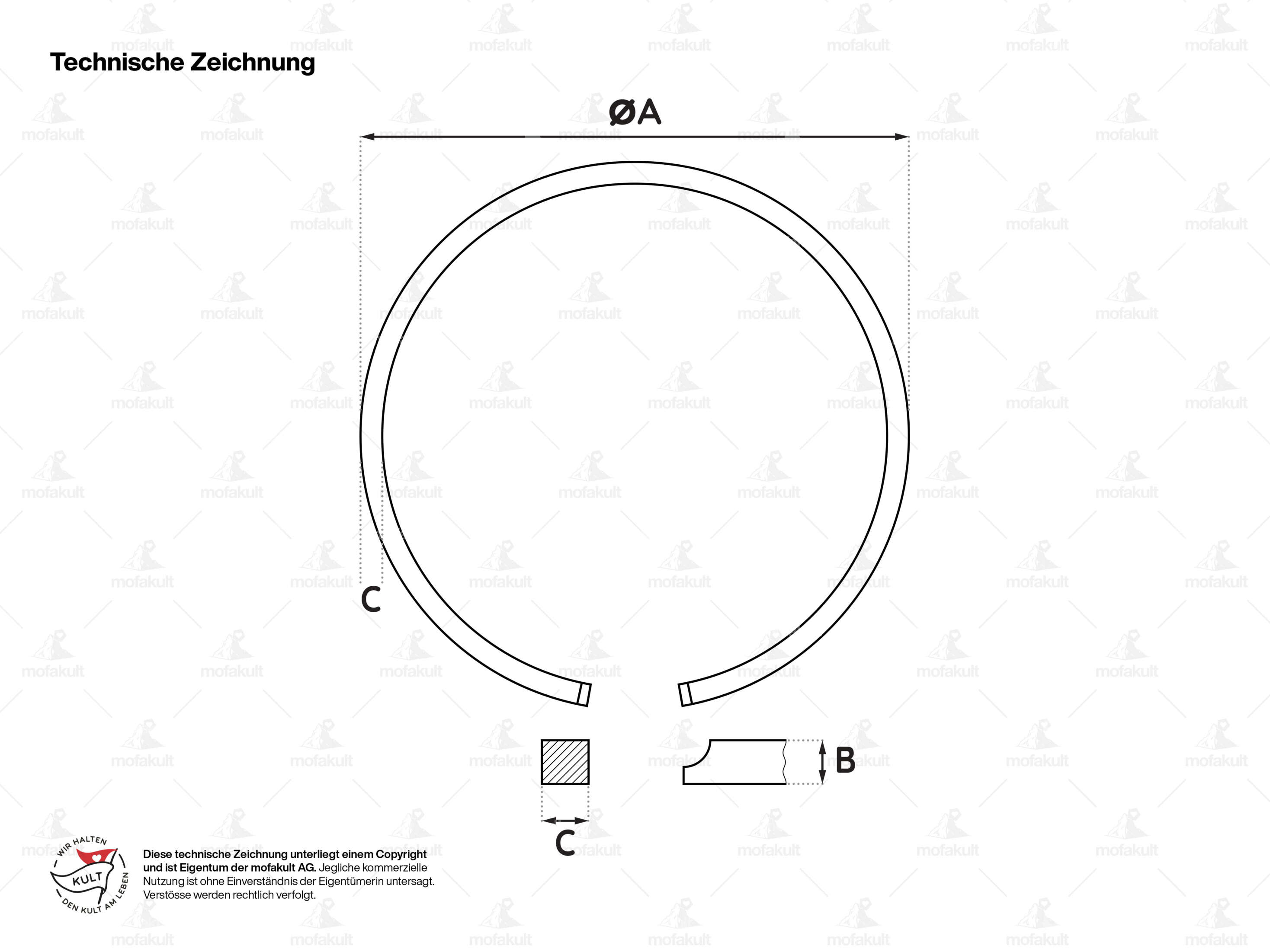 Kolbenring 57,00 X 2 Mm – Passend Für MZ ETZ 150 (Baujahre 1985–1989)