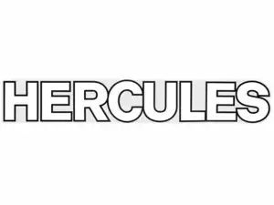 Autocollant "Hercule" (film support PVC) 200 x 32 mm noir / blanc Autocollant "Hercule" (film support PVC) 200 x 32 mm noir / blanc