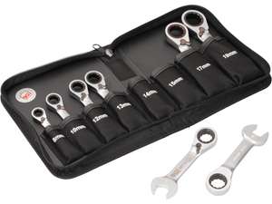 BGS Ratchet Open-End and Ring Wrench Set SW8-19, 8-piece BGS Ratchet Open-End and Ring Wrench Set SW8-19, 8-piece