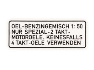 Adesivo "OEL-BENZINGEMISCH 1:50" 63 x 25 nero | Puch Adesivo "OEL-BENZINGEMISCH 1:50" 63 x 25 nero | Puch