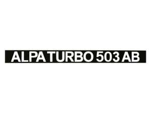 Adesivo laterale "Alpa Turbo 503 AB" 280 x 25 mm Adesivo laterale "Alpa Turbo 503 AB" 280 x 25 mm