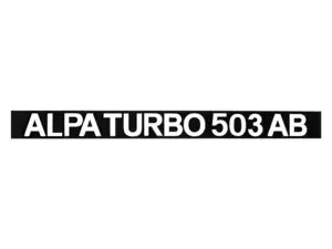 Autocollant "Alpa Turbo 503 AB" carénage latéral 280 x 25 mm Autocollant "Alpa Turbo 503 AB" carénage latéral 280 x 25 mm