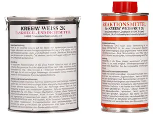 KREEM Tanksiegel weiss 2K für 12 L Tank mit Dicht- und Reaktionsmittel KREEM Tanksiegel weiss 2K für 12 L Tank mit Dicht- und Reaktionsmittel