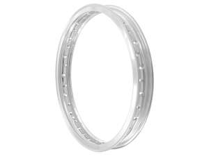 Anello del cerchio 1,60 x 17" (55 mm) in alluminio anodizzato argento Fori per nippli grandi Anello del cerchio 1,60 x 17" (55 mm) in alluminio anodizzato argento Fori per nippli grandi
