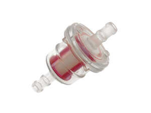 Filtro benzina in plastica rossa Filtro benzina in plastica rossa