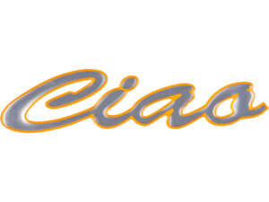 Adesivo serbatoio "Ciao" 3D in silicone 109 x 25 mm originale | Piaggio Ciao Adesivo serbatoio "Ciao" 3D in silicone 109 x 25 mm originale | Piaggio Ciao