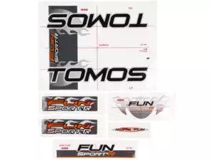 Kit d'autocollants réservoir & cadre original | Tomos Fun Sport'R Kit d'autocollants réservoir & cadre original | Tomos Fun Sport'R