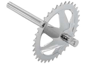GPO Axe de pédalier avec couronne 34 dents chrome | Puch X30 Velux GPO Axe de pédalier avec couronne 34 dents chrome | Puch X30 Velux