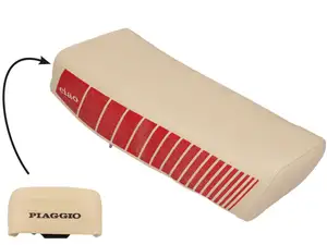 Sitzbank «ciao» beige / rot NOS | Piaggio SI Sitzbank «ciao» beige / rot NOS | Piaggio SI