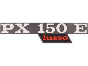 CIF emblem side cover left "PX 150 E lusso" aluminum | Vespa PX150 Lusso CIF emblem side cover left "PX 150 E lusso" aluminum | Vespa PX150 Lusso