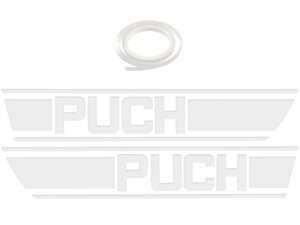 Kit adesivo serbatoio foglio bianco trama | Puch X30 Kit adesivo serbatoio foglio bianco trama | Puch X30