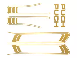 Klebersatz Tank & Rahmen gold / PVC-Transparent | Puch Maxi S Klebersatz Tank & Rahmen gold / PVC-Transparent | Puch Maxi S