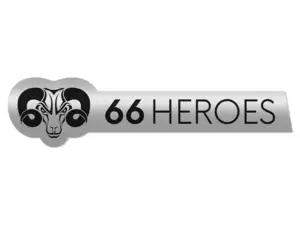 Adesivo "66HEROES" 83 x 20 mm cromo Adesivo "66HEROES" 83 x 20 mm cromo