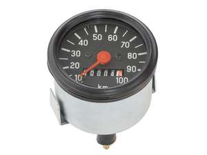 Tacho 100 km/h Ø 60 mm mit Beleuchtung schwarz Tacho 100 km/h Ø 60 mm mit Beleuchtung schwarz