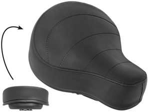 Saddle with low suspension and black toolbox (1A quality) Saddle with low suspension and black toolbox (1A quality)