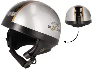 Casco in ceramica argentata con strisce Casco in ceramica argentata con strisce