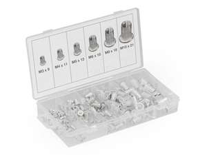 BGS Assortiment d'écrous à river en aluminium M3 / M4 / M5 / M6 / M8 / M10 150 pcs. BGS Assortiment d'écrous à river en aluminium M3 / M4 / M5 / M6 / M8 / M10 150 pcs.