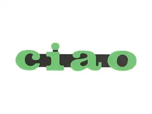 Emblema "ciao" in plastica 3D verde/nero Emblema "ciao" in plastica 3D verde/nero