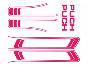 Kit d'autocollants pour réservoir et cadre rose (qualité 1A) Folienplot | Puch Maxi S Kit d'autocollants pour réservoir et cadre rose (qualité 1A) Folienplot | Puch Maxi S