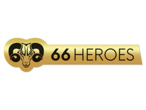 Adesivo "66HEROES" 83 x 20 mm oro Adesivo "66HEROES" 83 x 20 mm oro