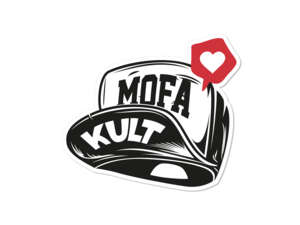 Autocollant "mofakult Cap" 70 x 60 mm Autocollant "mofakult Cap" 70 x 60 mm