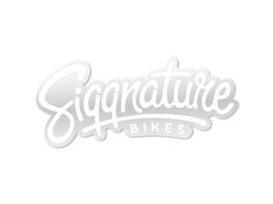 Siggnature sticker "Siggnature Bikes" 120 x 50 mm transparent white Siggnature sticker "Siggnature Bikes" 120 x 50 mm transparent white