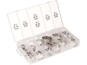 BGS assortimento di morsetti a vite 16 - 38 mm 26 pz. acciaio inox BGS assortimento di morsetti a vite 16 - 38 mm 26 pz. acciaio inox