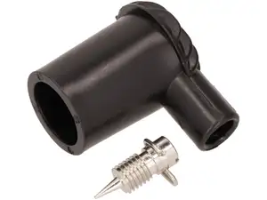 Fiche de bougie d'allumage rainurée avec broche de serrage / non antiparasitée Fiche de bougie d'allumage rainurée avec broche de serrage / non antiparasitée