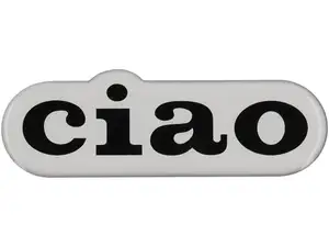 Autocollant "Ciao" 3D silicone 107 x 35 mm carénage latéral | Piaggio Ciao Autocollant "Ciao" 3D silicone 107 x 35 mm carénage latéral | Piaggio Ciao