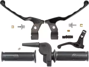 Domino set de poignée gaz court noir Domino set de poignée gaz court noir