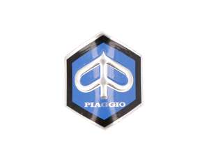 Emblem «Piaggio» Ø 30 mm Lenkkopf gebogen NOS | Piaggio Ciao, Bravo Emblem «Piaggio» Ø 30 mm Lenkkopf gebogen NOS | Piaggio Ciao, Bravo