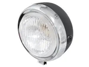 Scheinwerfer rund Ø 13 cm Chrom / schwarz Scheinwerfer rund Ø 13 cm Chrom / schwarz