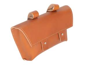 Sacoche de selle marron clair en cuir véritable Sacoche de selle marron clair en cuir véritable