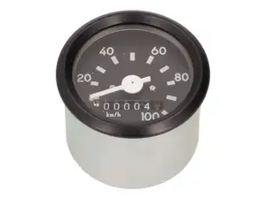 Tachimetro 100 km/h Ø 60 mm (quadrante nero) illuminato Tachimetro 100 km/h Ø 60 mm (quadrante nero) illuminato