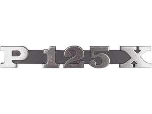 CIF emblem side cover left "P 125 X" aluminum | Vespa P125X CIF emblem side cover left "P 125 X" aluminum | Vespa P125X
