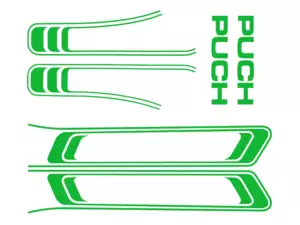 Set di adesivi serbatoio e telaio verde chiaro (qualità 1A) Trama della pellicola | Puch Maxi S Set di adesivi serbatoio e telaio verde chiaro (qualità 1A) Trama della pellicola | Puch Maxi S